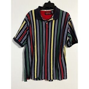 Vintage pivot rules Size Extra large men's Striped polo Shirt. Retro.